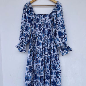 Personalized Stylish Beach <b>Birthday</b> Party Evening Casual 100% Cotton Lace Natural Waistline Floral Pattern Printed Maxi Dresses - Product Image 1