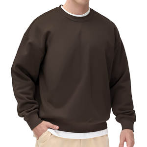 2025 sudaderas de cuello redondo de punto de Color sólido personalizadas para hombre invierno otoño correr suelta manga larga sin capucha pulóver Top - Product Image 1