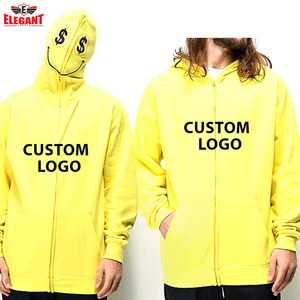 Chaqueta con cremallera de cara completa Sudaderas con capucha logotipo personalizado Impresión de soplo 3D bordado Estampado de pantalla Los hombres usan sudaderas con cremallera completa de Elegant Sports - Product Image 3