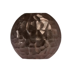 Nouvelle Arrivée Cuivre Plaqué Classique De Luxe De Noël Table Maison Déco Simple En Métal Fleur Vase Forme Ronde Design Moderne - Product Image 1