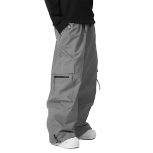 Pantalon de ski à fermeture éclair chauffant, ample, style hip-hop, unisexe, streetwear, cargo, décontracté, imperméable, taille haute, multi-poches, respirant - Product Image 4