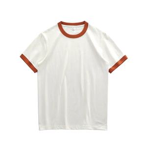 T-shirt personnalisé en coton épais à contraste de couleur T-shirt unisexe surdimensionné Streetwear décontracté haut tendance T-shirt de style audacieux - Product Image 1