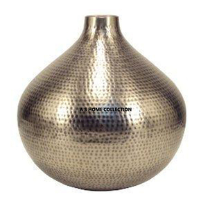 Personalizado de gran tamaño de aluminio de metal de forma redonda martillado textura de oro acabado florero Hogar y boda Mesa decorativa - Product Image 1