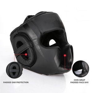 Custom Logo High Quality Kickboxing <b>Head</b> Guard Personalized Martial Art Boxing <b>Training</b> Leather Face Protector Helmet - Product Image 3