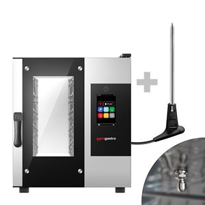 Horno Combinado Eléctrico Comercial - Controles Táctiles - 5x GN 1/1 - Diseño Compacto - incl. Sistema de lavado automático y control de temperatura central - Product Image 1