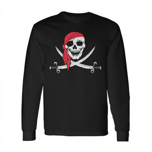 Camiseta de Manga Larga con Diseño de Jolly Roger y Calico Jack para Disfraz de Halloween - Camiseta Promocional de Halloween - Product Image 2