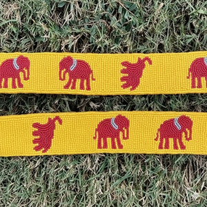 Sangle de sac à main sport en coton à perles d'éléphant noir et or, style Roll Tide - Product Image 5