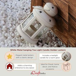 AK Brass Handmade Metal <b>White</b> Color <b>Lantern</b> With Attractive Design High Quality Unique Candle Jar For Home Decoration - Product Image 5