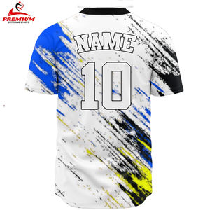 Camiseta de Béisbol Personalizada con Color a Medida, Cuello en V, Transpirable, Impresión por Transferencia de Calor, Botones, Uniforme Deportivo, Tallas Grandes - Product Image 4