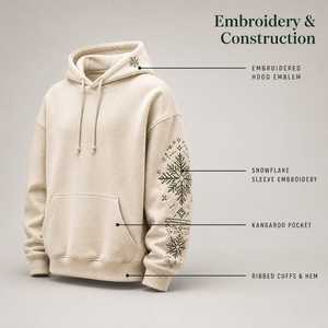 <b>Christmas</b> Heavyweight Embroidered Hoodie Snowflake Pattern Hooded Pullover <b>Women</b> <b>Sweatshirt</b> Holiday Casual Wear - Product Image 4
