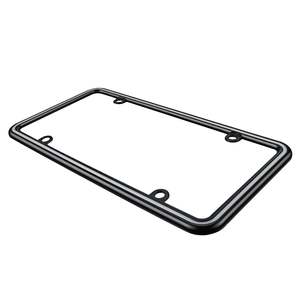Cadre de plaque d'immatriculation élégant en alliage de zinc noir antirouille avec ligne blanche, anti-bruit et embouts de vis pour Tesla - Product Image 5