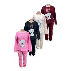 Set 2 Pezzi in Micro Pile Polare RND Apparel per Donna, Traspirante e Confortevole, Tinta Unita o Stampato, Abbigliamento da Casa S-M-L-XL, Chiusura con Elastico in Vita, Personalizzabile - Product Image 1