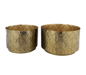 Maceta decorativa hecha a mano de Metal dorado en relieve para boda, restaurante, hogar, jardín, decoración de la India - Product Image 4