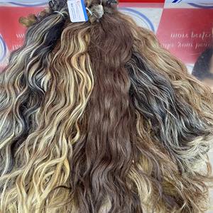 100% cheveux humains alignés avec des cuticules vierges brutes non transformées faisceaux de vagues naturelles extensions de cheveux bruts couleur trame de cheveux - Product Image 1