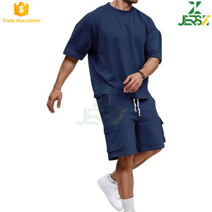 Ensemble décontracté 2 pièces pour homme grande taille, respirant et à séchage rapide, t-shirt à manches courtes et short, col rond, pour l'entraînement, la gym, l'été - Product Image 3