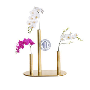 Florero de boda de 3 tallos de moda, decoración de mesa de Metal hecha a mano, exportador de tubo de regalo - Product Image 1