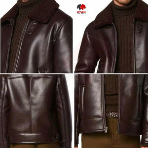 Chaqueta de Cuero para Hombre con Logotipo Personalizado, Color Sólido, Acabado Premium, Moda de Invierno, Servicio OEM ODM - Product Image 5