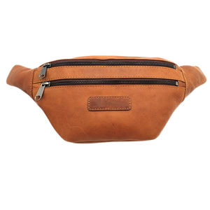 Sac de taille de voyage unisexe en cuir noir et PU imperméable avec fermeture à glissière Logo personnalisable et impression colorée pour hommes - Product Image 1