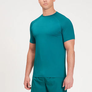 T-shirt de gym personnalisé de haute qualité en polyester/coton Hip Hop respirant à manches courtes et coupe d'été pour hommes - Product Image 5