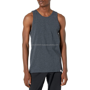 Camisetas sin mangas para hombre, camisetas sin mangas de algodón con sisas caídas, chalecos de gimnasio personalizados lisos - Product Image 1