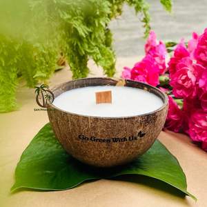 Vela de coco al por mayor, cuenco de cáscara de coco ecológico hecho a mano, vela de coco perfumada para regalo de Navidad - Product Image 4