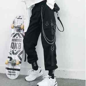 2025 femmes été Cargo pantalon respirant taille élastique sport Leggings chaîne taille moyenne doux Cool épicé fille Hip-hop Style - Product Image 1