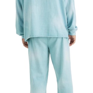 High Quality 100% Cotton Fleece Wholesale Custom Unisex Oversized Hoodie <b>Flared</b> Jogger Pants <b>Men's</b> Tracksuit Set for Winter 2026 - Product Image 6