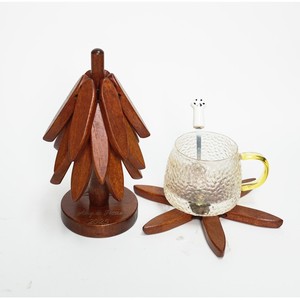 Rustique En Bois Table Protecteur Dessous De Plat Rustique Gracieux T-Light Titulaire Réchauffeur Alimentaire Plat Tasses Chauffe Pot Tapis & Pads - Product Image 5