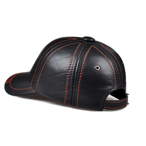Gorras de Béisbol de Diseño Nuevo, Cuero Genuino, Hechas a Medida, Gorras de Béisbol de Cuero Negro Ajustadas, Servicio OEM a Precios Económicos - Product Image 4