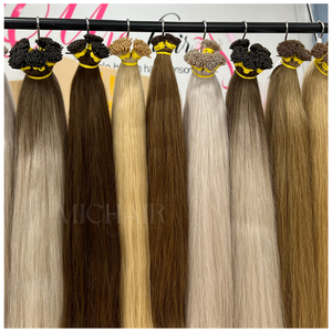 Kératine russe I Tip Extensions de cheveux 100% cheveux vietnamiens vierges naturels de haute qualité sains et lisses 8 "-30" Double tirage - Product Image 6