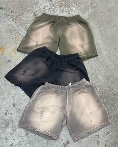 Pantalones cortos deportivos activos para hombre, pantalones cortos deportivos de verano, Vintage, desgastados, lavados con ácido, ecológicos, con patrón sólido, para correr, antiarrugas - Product Image 6