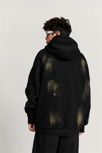 เสื้อฮู้ดแบบสวมหัวสำหรับผู้ชายโอเวอร์ไซส์ผ้าฝ้าย100% ซีดจางปรับแต่งได้สไตล์ไม่เหมือนใคร - Product Image 3