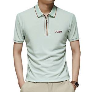 Polos de media cremallera para hombre de alta calidad 2025, camisas cómodas de algodón de talla grande con diseño de rayas elegantes, camisas transpirables y de secado rápido - Product Image 2