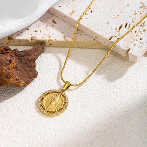 Collar con Colgante de la Virgen María, de Lujo, Chapado en Oro, con Diamantes, Estilo Hip Hop, en Plata de Ley, Éxito de Ventas Transfronterizo - Product Image 1