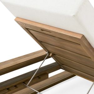 Muebles de tumbona de madera de teca ecológicos con estilo minimalista para relajarse y disfrutar de la puesta de sol en la playa - Product Image 3