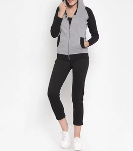 Conjunto deportivo de dos piezas con logotipo personalizado para mujer, venta al por mayor, chándales de invierno de manga larga con pantalones de chándal para exteriores - Product Image 2