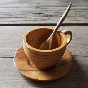 Curve Twist Designed Teak Wood <b>Coffee</b> <b>Cup</b> Tea <b>Cup</b> Natural Wood Grain Drink Nature with our Handcrafted Wooden <b>Coffee</b> <b>Set</b> - Product Image 1