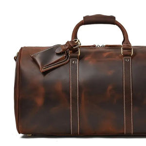 Luxury Leather Travel Duffle <b>Bag</b> Original Cow Leather <b>Weekender</b> Men's Duffel <b>Bag</b> Sports Gym <b>Bag</b> for Online Selling - Product Image 3
