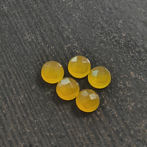 4 Uds. Calcedonia amarilla 5,5mm cabujón redondo rosecut 2,4 Cts lote Iroc ventas piedras preciosas sueltas de alta calidad US $0,88 para todos - Product Image 2