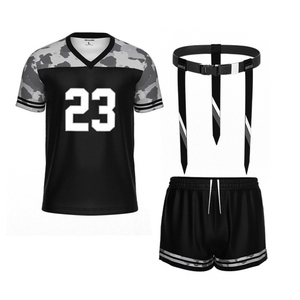 Maillots de football 7v7 à manches courtes personnalisés vêtements de sport d'équipe OEM respirants ensembles d'uniformes de football américain à impression par transfert de chaleur - Product Image 2