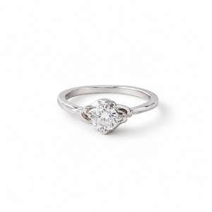 Platinum Rhodium Plated Promise <b>Ring</b> with Bezel Set Zircon Stone for Wedding and <b>Couple</b> - Product Image 3