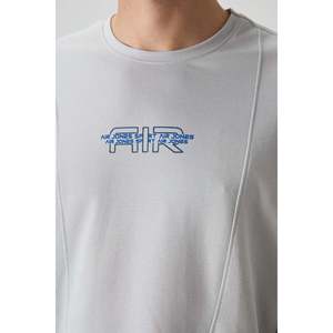 Air JONES เสื้อยืดผู้ชายผ้าหนาลำลอง, ผ้าฝ้ายผสมพื้นผิวพื้นผิวเข้ารูป - Product Image 3