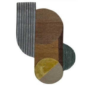 Tapis en laine indien fait main moderne et personnalisé motif de couleur unie personnalisé très durable lavable et antidérapant pour le sol de la maison - Product Image 1