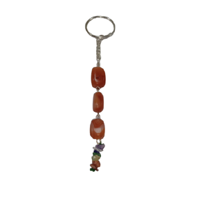 Porte-clés en pierre naturelle rouge cornaline Cube quartz guérison sept chakras pierre précieuse cristal porte-clés guérison grossiste - Product Image 1