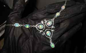 Handmade Fire <b>Opal</b> Cabochon <b>Necklace</b> 925 Sterling Silver Designer <b>Opal</b> <b>Necklace</b> Birthday Gift for Girlfriend Elegant Jewelry - Product Image 4