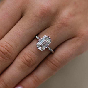 แหวนเพชรสองกะรัต3กะรัต VVS สำหรับผู้หญิงผู้ชายแหวนเพชรสำหรับปลูกในห้องปฏิบัติการ - Product Image 1