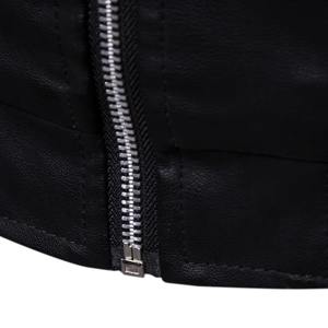 Automne et hiver hommes en peau de mouton veste en cuir haut décontracté à capuche motard veste de travail avec toile tissu travail tendance - Product Image 5