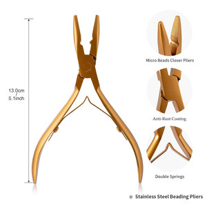 Hand <b>Tied</b> Hair Extension Tool Kit with Yellow Stainless Steel Pliers Scissors Hair <b>Clips</b>-Sewing Needle Made of Durable Plastic - Product Image 3