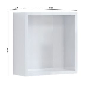 Muro cubo bianco lucido per bagno o camera da letto Open Design 34x34x13 cm confezione da 1 - Product Image 2
