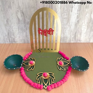 Tendance indienne vente chaude personnalisé conçu Mehandi plateau décoratif polyvalent pour les fonctions et l'artisanat de mariage à domicile - Product Image 3